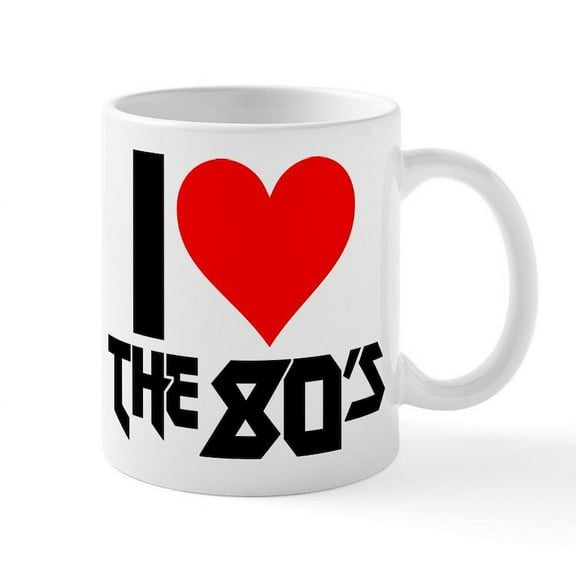 CafePress - I Heart The 80S Mug - 11 oz Ceramic Mug - Novelty Coffee Tea Cup