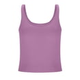 thumbnail image 6 of Nestiefly Racerback Crop Tank Tops for Women - U Neck Yoga Padded Longline Sports Bras Workout Light Purple 2XL, 6 of 7