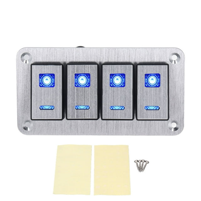 LED Light Bar Switch,4 Gang Rocker Switch Gang Rocker Switch Gang Toggle Switch Panel Streamlined Design