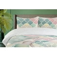 thumbnail image 2 of Ambesonne Memaid Duvet Cover Set, Pastel Undersea Scales Shell, Calking, Pale Teal Soft Pink, 2 of 4