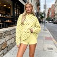 thumbnail image 2 of Women Polka Dot Hoodie Oversized Fleece Hooded Sweatshirt Long Sleeve Drop Shoulder Graphic Print Hoodies with Pocket XL, 2 of 5