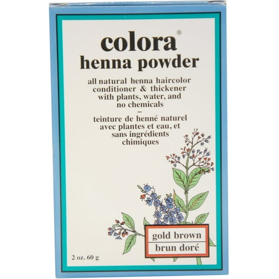 Colora Henna Powder Hair Color Gold Brown, 2 oz (Pack of 2)