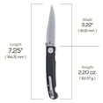 thumbnail image 5 of CRKT Fidus Everyday Carry Folding Knife with Liner Lock: 12C27 Plain Edge Blade, Black Glass-Reinforced Nylon Handle, 4220, 5 of 5
