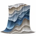 thumbnail image 6 of Moire Blue Brown Blanket Soft Cozy Warm Throw Blanket for Couch, Plush Fuzzy Flannel Fleece Blankets for Sofa, Ombre Modern Abstract Geometric Bed Blankets Lightweight Gifts for Women, 32"x48", 6 of 9