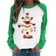 thumbnail image 1 of Camiseta informal de manga larga con cuello redondo y estampado navideño de retazos de primavera para mujer Fridja  bvmnju1582, 1 of 6