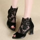 thumbnail image 3 of Sandalias de verano para mujer, zapatos de Boca de pescado, zapatos de tacón medio de talla grande para mujer, zapatos transpirables para mujer, tacones altos de malla de encaje, 3 of 3