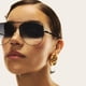 thumbnail image 3 of Gafas de sol Quay High Key, extra grandes, polarizadas, color aviador, color negro, 3 of 4