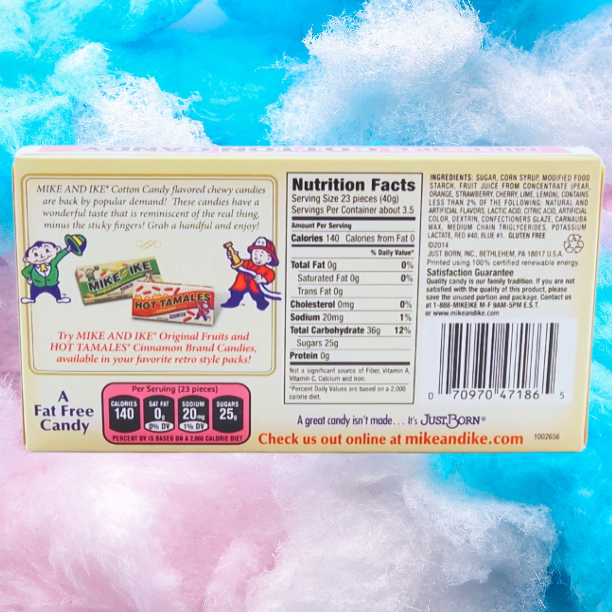 Mike and Ike Cotton Candy, Chewy Pink & Blue Candies for Party Favor Easter Basket Stocking Stuffers Trick or Treat Movie Night Snack, 4.25 Oz Theater Box 3 Pack w/ Snoep in Beperkte Oplage