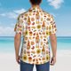 thumbnail image 4 of Balery Gnomes Autumn Harvest Camisas hawaianas de manga corta para hombre, camisas playeras de corte holgado, camisas de vacaciones con botones,3X-Large, 4 of 7