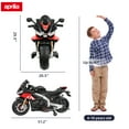 thumbnail image 5 of TCARAIWEN 24V Kids Motorcycle Electric Motorbike Aprilia Licensed Ride on Toy,Battery Powered for Kids 3-11 Years Old,Black, 5 of 8