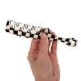 thumbnail image 3 of Unique Bargains 1 Pc Handle Wavy Hair Comb Black White Acetate Sheet, 3 of 5