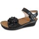 thumbnail image 2 of WILLBEST Sandalias Elegantes Para Mujer Para Uso Diario Informal, Diseño De Punta Abierta Con Detalles Recortados, Tacón De Cuña Y Cierre De Velcro Para Atuendos De Verano., 2 of 6