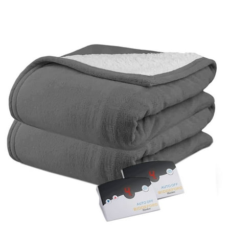 Biddeford MicroPlush Sherpa Electric Heated Warming Blanket Twin Full Queen (Best Price On King Size Electric Blanket)