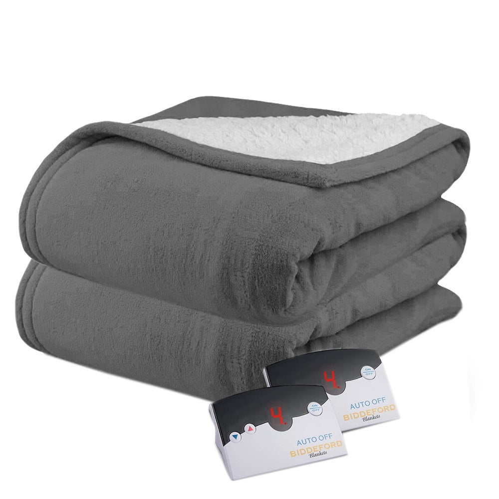 Biddeford MicroPlush Sherpa Electric Heated Warming Blanket Twin Full