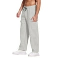 thumbnail image 5 of Men's Casual Sports Loose Leggings, Long Panel Fitness Running Training Pants for Gym, Yoga and Workout Sessions,Light Gray,2XL, 5 of 6
