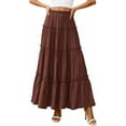thumbnail image 5 of PRETTYGARDEN Women's Tiered Maxi Skirt Summer Spring Fashion High Waisted Long Flowy Casual Boho Beach Vacation Clothes, 5 of 10