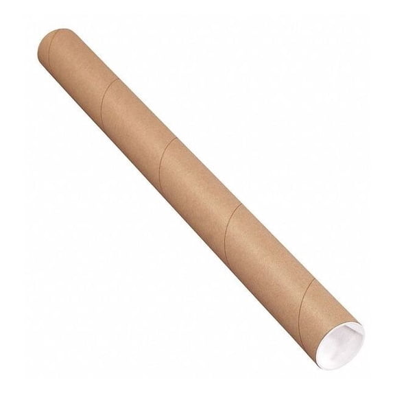 Partners Brand Mailing Tubes with Caps, 2" x 20", Kraft, PK50 P2020K