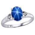 thumbnail image 2 of Tommaso Design� Created Star Sapphire and Genuine Diamond Ring, 2 of 9