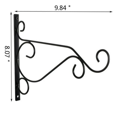 yulier Support Mural Suspendu en Fer pour Plantes, Crochets Muraux en Métal Décoratifs, Cintres pour Plantes pour Jardin Extérieur, Mangeoires à Oiseaux Suspendues, Carillons Éoliens, Paniers à Plantes, Lanternes (Noir)