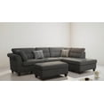 thumbnail image 2 of K-Living Fabric Sectional in Grey with ottoman & throw pillows, 2 of 5