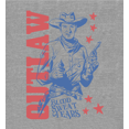 thumbnail image 2 of Outlaw Cowboy Adult Heather Gray Crew Neck Short Sleeve Tee-XS, 2 of 2