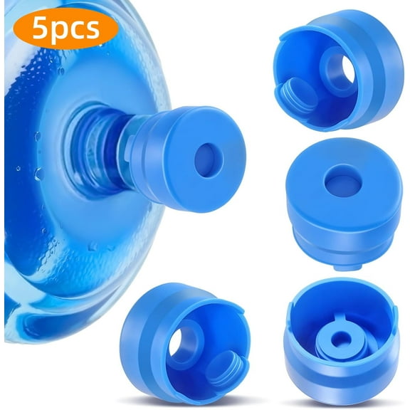 WLGJL 5 Count Food Grade Silicone Reusable Non Spill Replacement 3 and 5 Gallon Water Jug Cap