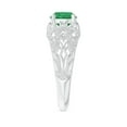thumbnail image 3 of Angara Natural 1.2 Ct. Emerald with Diamond Vintage Inspired Ring in 14K White Gold for Women (Ring Size: 3.5), 3 of 10