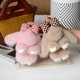 thumbnail image 4 of Mini Rabbit Hair Bow Pendant Bag Strap Car Key Chain Cute Bunny Couple Pendant Cute Keychain Key Chains, 4 of 8