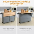 thumbnail image 3 of HOMCOM Kitchen Cart Island with Drop Leaf, 3 of 9