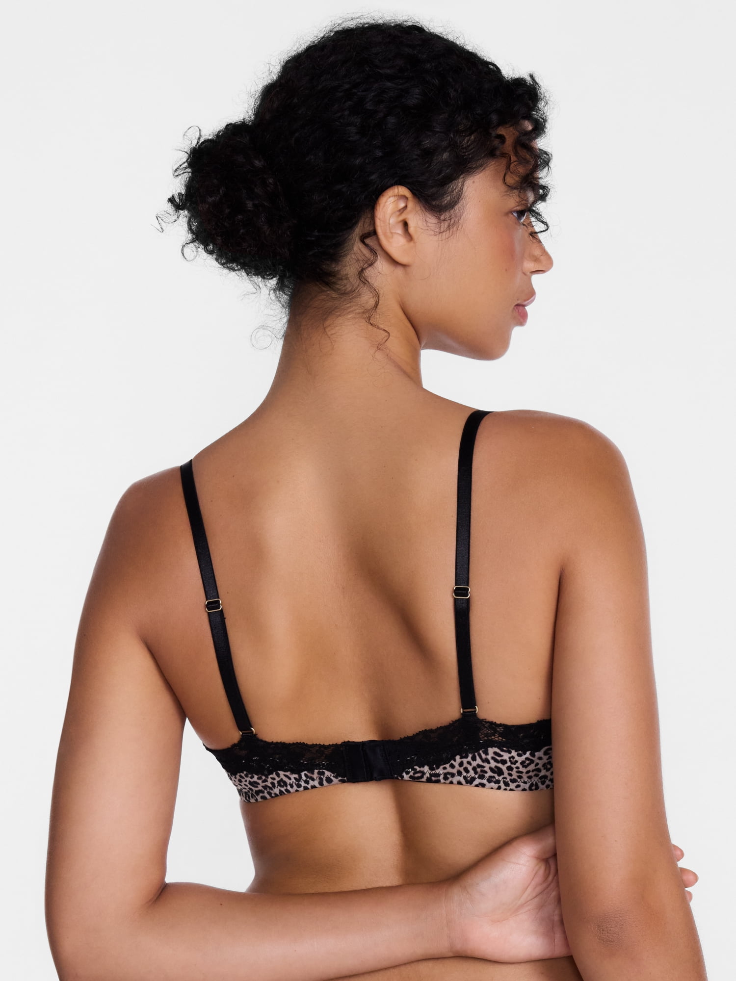 Joyspun Women's Shine and Lace Bralette, Sizes XS-XXXL
