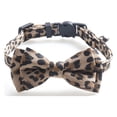 thumbnail image 2 of SPRING PARK Adjustable Leopard Print Classic Cat Collar with Bowknot, Safety Clasp and Bell for Puppies and Cats, Girls and Boys Kittens, 2 of 7