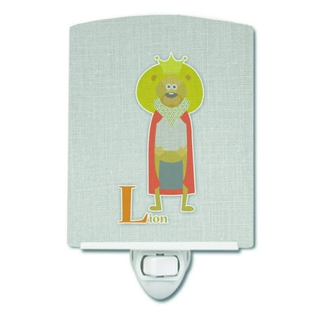 

Caroline s Treasures BB5737CNL Alphabet L for Lion Ceramic Night Light 6x4x3 multicolor