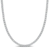 Everly Women's Created Moissanite Sterling Silver Tennis Necklace