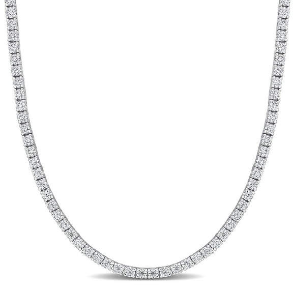 Everly Women's Created Moissanite Sterling Silver Tennis Necklace