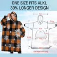 thumbnail image 4 of Oversized Wearable Blanket Hoodie,Orange and Black Plaid Christmas Snowflake Pattern Sherpa Blanket Hoodie with Super Pockets,Super Warm Fuzzy Pullover for Women & Men, 4 of 6