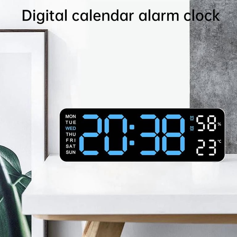 Large LED Digital Alarm Clock With Auto-Dim, Colorful Display - Dual Power (Battery/USB), Easy-Read Numbers For Bedside