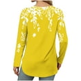 thumbnail image 5 of Womens Sweatshirts Cotton Round Neck Long Sleeved Printed T-shirt Elegant Tunic Tops Fall Winter Casual Loose Pullover Tees Comfortable Fashion Sweatshirt Activewear Size 8-16, 5 of 5