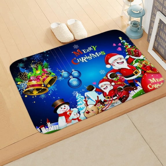 Christmas Door Mat, Indoor Entry Way Doormat for Front Door Patio Non Slip Entrance Door Absorbent Mats Xmas Outdoor Holiday Decor for Bathroom Kitchen