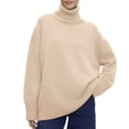 thumbnail image 1 of Chandail à Col Roulé pour Femmes, Haut Tricoté Ample, Doux, Confortable, Décontracté, Mode Hiver, Chaud, 1 of 4