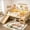 Natural Twin XL, variant on Bellemave Twin Loft Bed with Slide, Low Loft Bed with Bookcase, Solid Wood Loft Bed with LED Lights & Ladder, Twin Size Loft Bed with Full-Length Guardrails, No Box Spring Needed, Pink