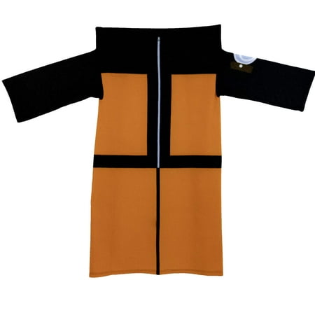 Naruto Soft Fluffy Wearable Winter Blanket with Sleeves/Sleep Sack/Snuggie, Orange and Black Color, Gift - Snuggy/Adult Robe