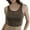 Mocha, variant on ToBeInStyle Women's Sleeveless Mesh Crop Top - Heather Grey - S