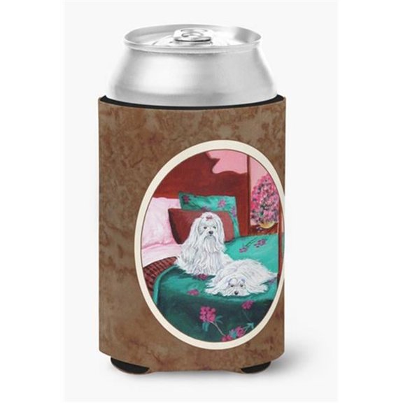 Maltese & Puppy Waiting on You Can or Bottle Hugger