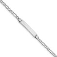 thumbnail image 1 of 14k White Gold Figaro Link Name Bar Identification Id Bracelet, 1 of 7