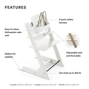 Tripp Trapp High Chair from Stokke, White - Adjustable, Convertible Chair for Children & Adults - Includes Baby Set with Removable Harness for Ages 6-36 Months - Ergonomic & Classic Design High Chair White