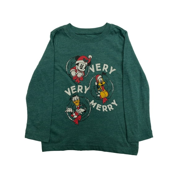 Disney Jumping Beans Infant Boys Green Mickey Mouse Pluto Holiday Tee Shirt 12m