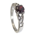 thumbnail image 2 of January Birthstone Ring Womens Stainless Steel Garnet Red Cubic Zirconia Celtic Band Fantasy Forge Jewelry, 2 of 2