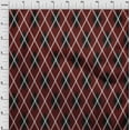 thumbnail image 3 of oneOone Cotton Silk Maroon Fabric Argyle Check Print Fabric By The Yard 42 Inches Wide, 3 of 4