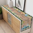 thumbnail image 4 of Easter Table Runner - 60 Inch Long, Kitchen Dining Table Runner Dresser Scarves, Plaid Truck Eggs Bunny Floral Gnomes Wooden Farmhouse Decor for Coffee Tables Wedding Party Banquet, 4 of 8