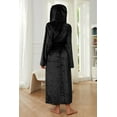 thumbnail image 2 of HEARTNICE Womens Long Hooded Robe, Soft Warm Fleece Bathrobes Full Length Plush House Coat, 2 of 6